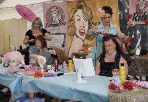 Hairdressing in the Spitfire Vintage Market at Retro Festival