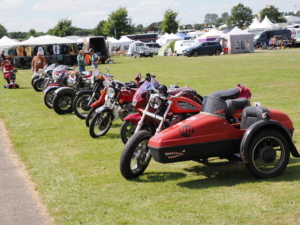 Bikes in the classic vehicle show at Retro Festival