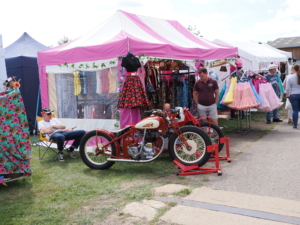 Vintage Clothing Stall  in the Shopping Village at Retro Festival 