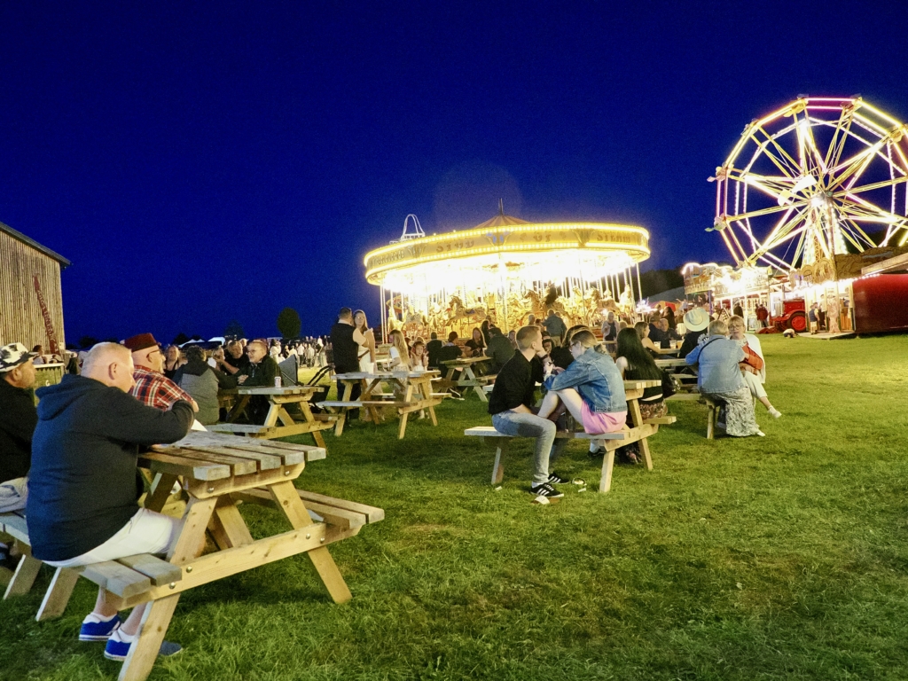 Vintage fun fair at night